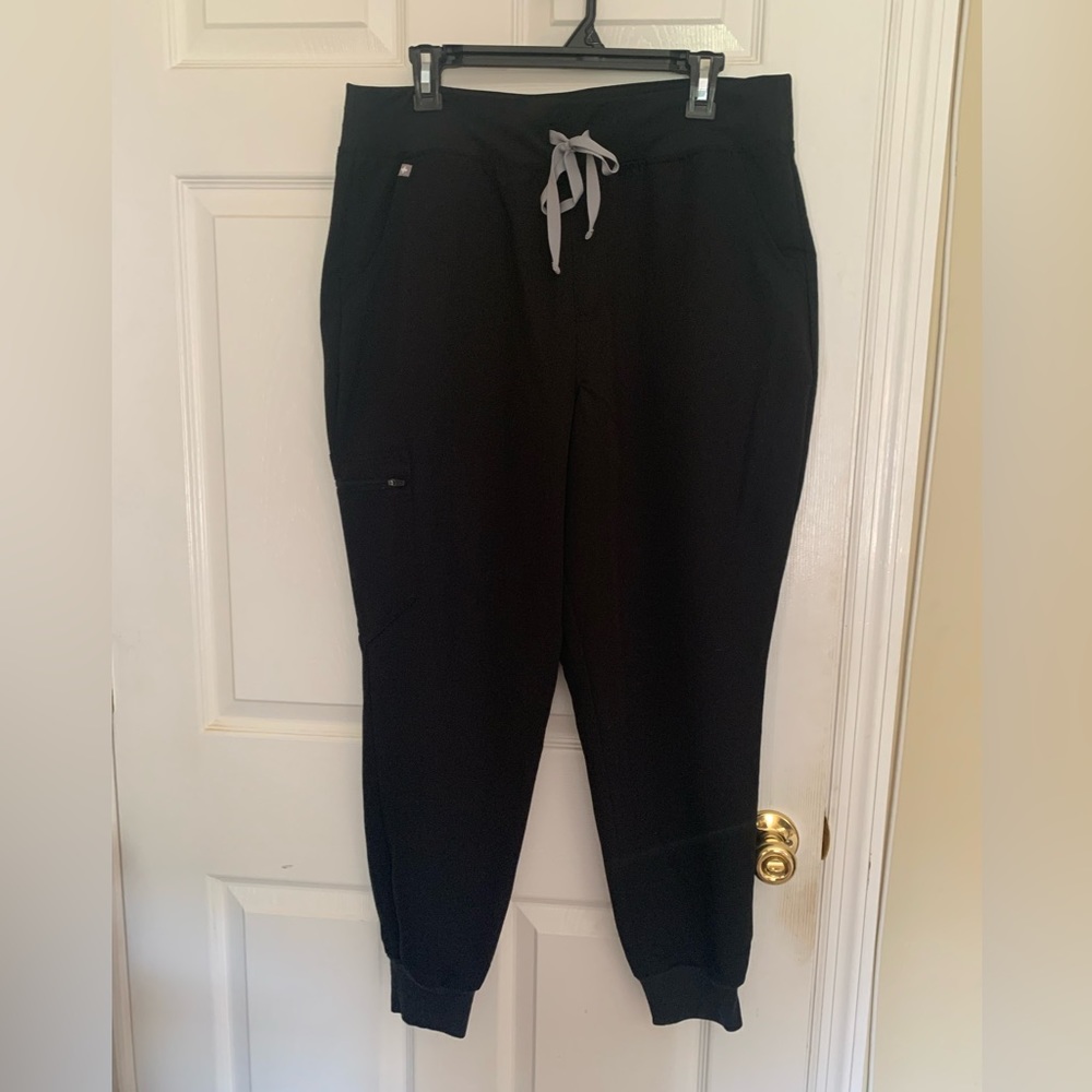 Figs High Waisted Zamora Jogger Scrub Pants XLP black petite extra large